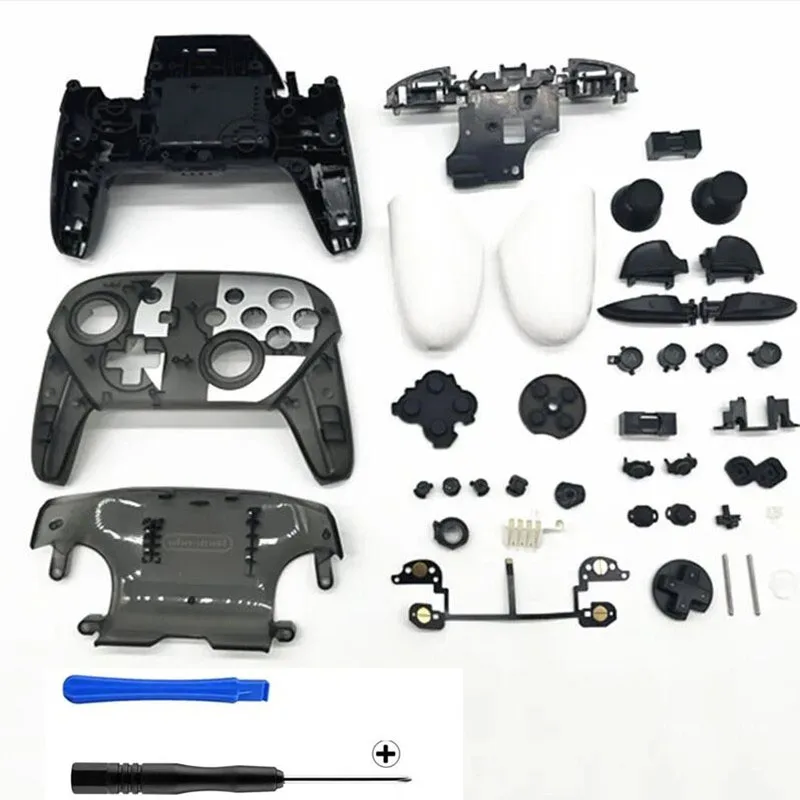 DIY Custom Full Set Shell Housing Case Cover kit w/Buttons Screws For Nintendo Switch Pro Controller NS Pro Gamepad Red