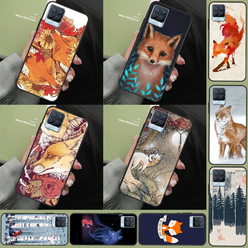 Funda de zorro de dibujos animados para Realme, 10, 11 Pro Plus, C55, C35, C33, C31, C30, C25s, C21Y, C15, C11, GT Neo 5, 3, 2T, 3T