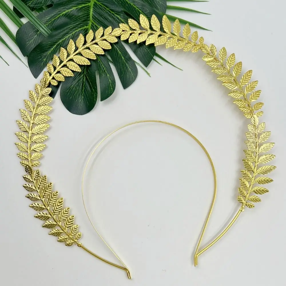 Gold Plated Halo Crown Wheat Ear Leaf Baroque Sun Goddess Crown Cross Exquisite Goddess Headpiece Artistic Photoshoot
