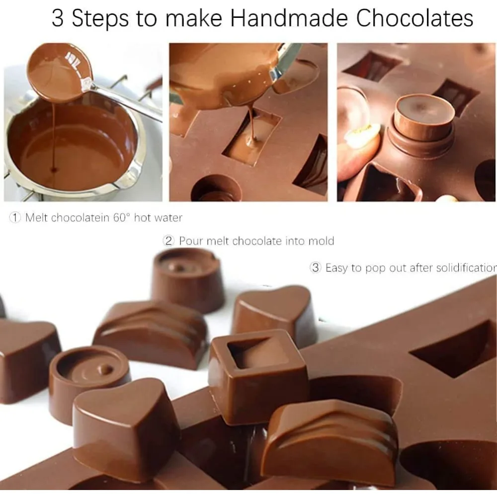 1pcs 30 Cavity Chocolate Bar Mold Large Capacity 3D Silicone Candy Pastry Baking Tools Multiple Shapes Chocolate DIY Baking Mold