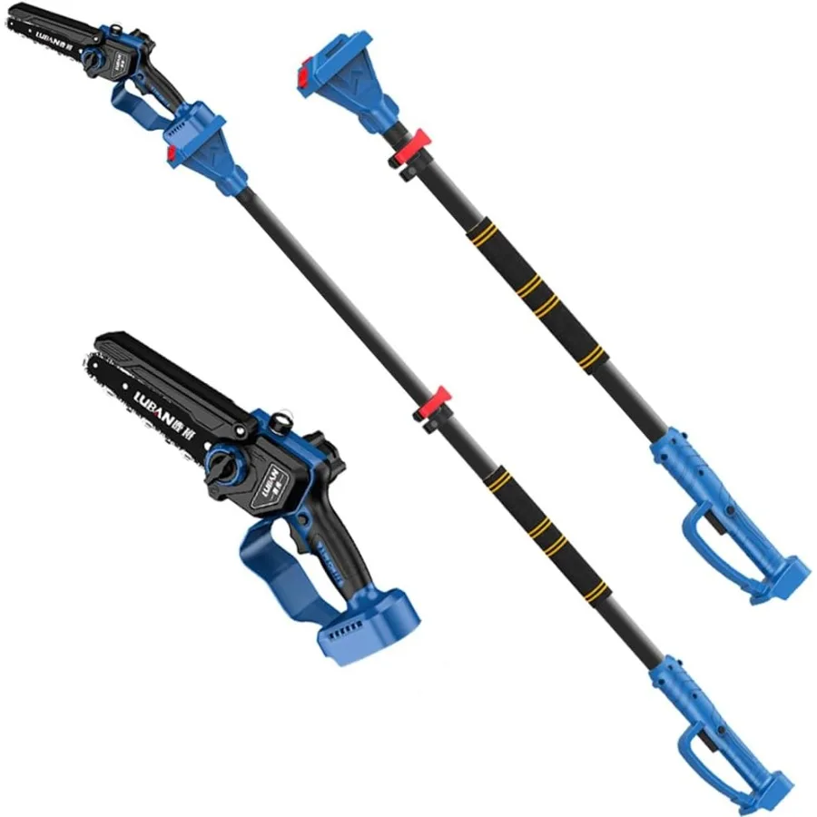 

2-in-1 Cordless Pole Saw and Mini Chainsaw Combo with Brushless Motor for 18V 20V Battery Systems 6-Inch Telescoping Blade Up t