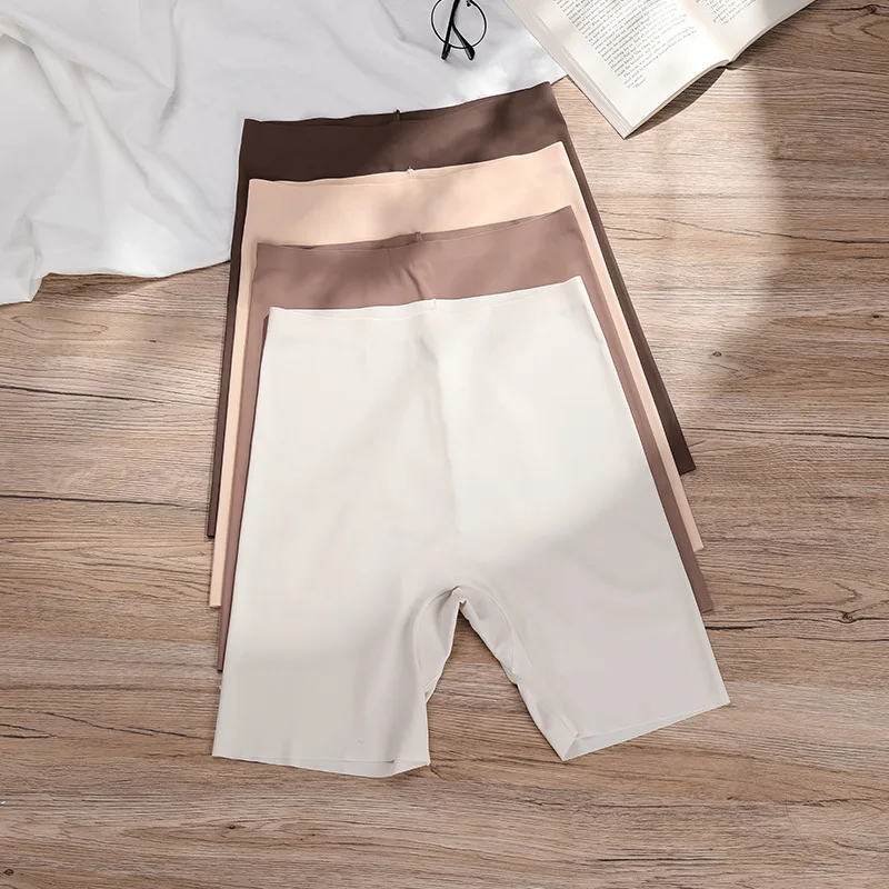 

Ice Silk Traceless Safety Pants High Waist Anti Shining Women's Underwear,Pure Cotton Crotch,Breathable Underpants Women