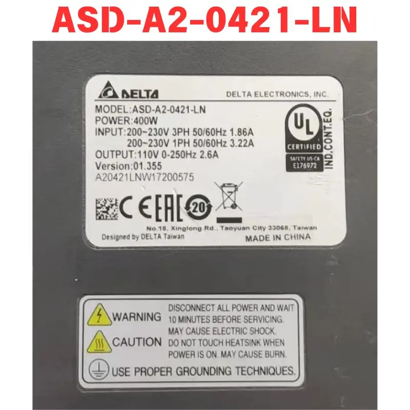 

Used ASD-A2-0421-LN Servo driver Functional test OK Fast delivery