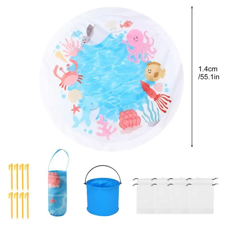 Beach Pool For Toddler Toddler Paddling Pool Beach Mat With Water Bucket Sandproof Water Play Summer Toy For Boys Girls Child