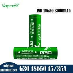 1-10pcs Rechargeable Lithium Ion Battery Original Vapcell G30 INR 18650 3000mAh 15/35A Cell For Flashlight Power Tools