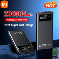 Xiaomi 200000mAh Power Bank 120W Super Fast Charger Battery Large Capacity Digital Display Power Bank For Iphone Samsung Huawei