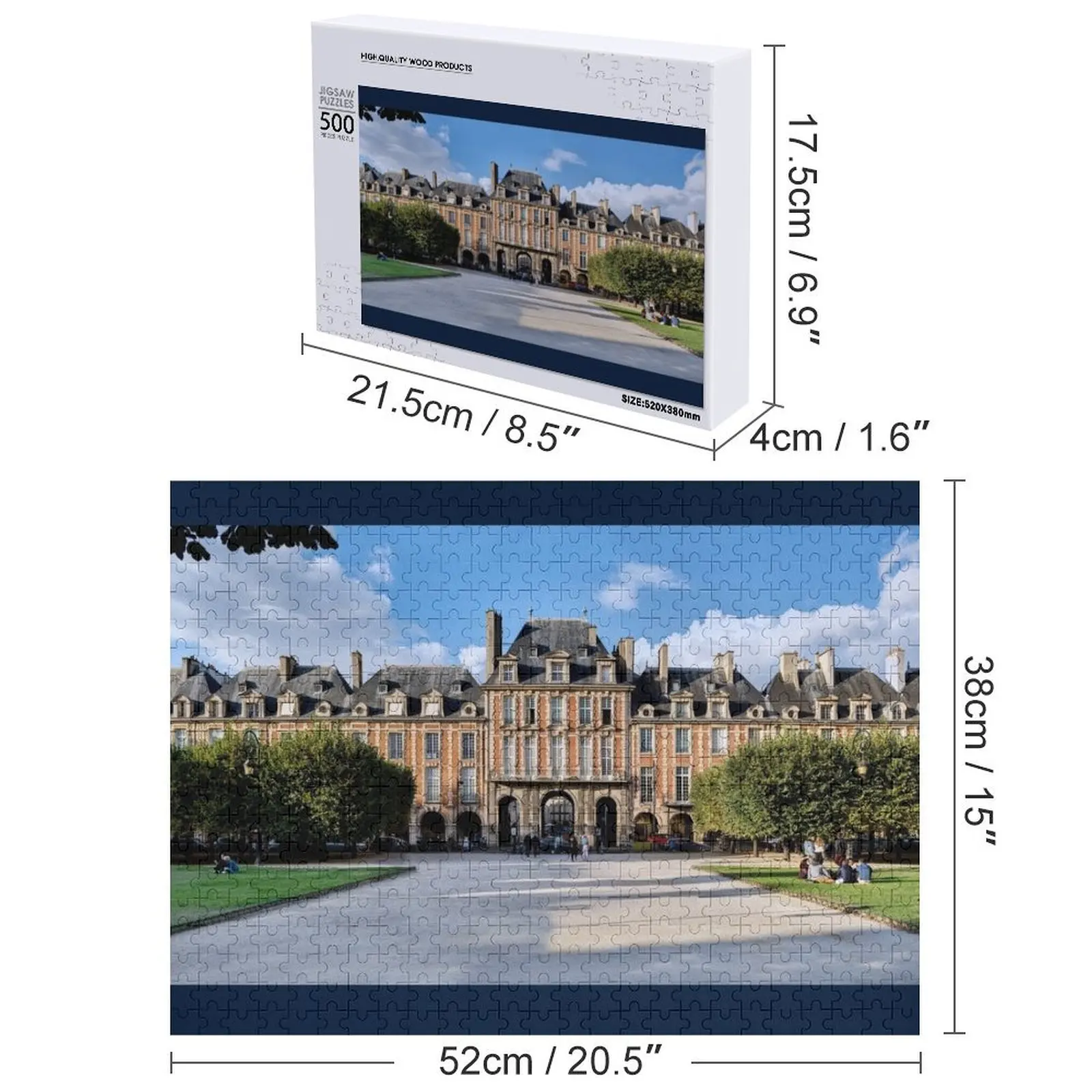 Place des Vosges Paris Puzzle Jouets de Noël Puzzle en bois pour adulte