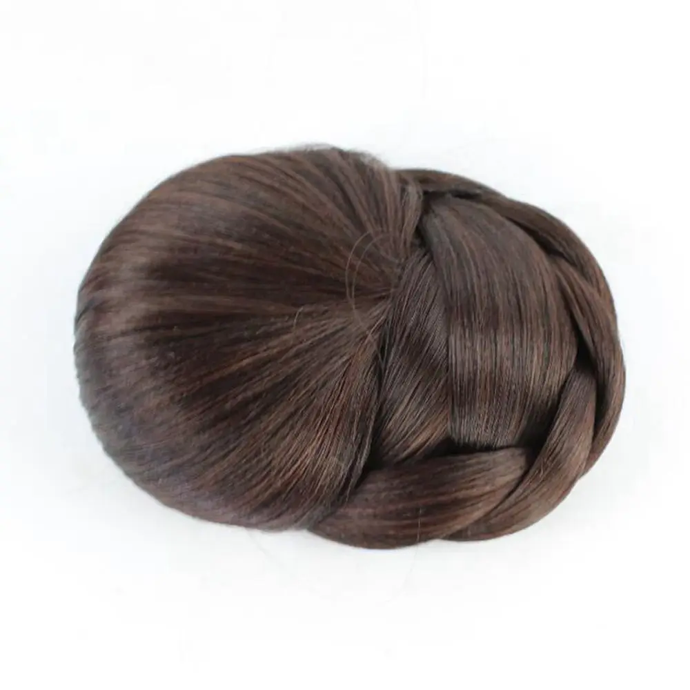 Natural Female Hair Accessories Girls Hair Extension Fake Hair Bun Hanfu Hair Chignon Braided Chignon Bride Hairpiece