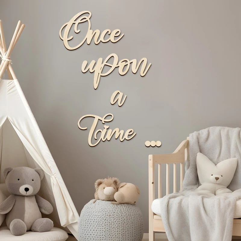 Once Upon A Time Sign Wall Lettering Wooden Nursery Sign Nursery Playroom Decor Wall Art Bedroom Decor Wood Playroom Sign