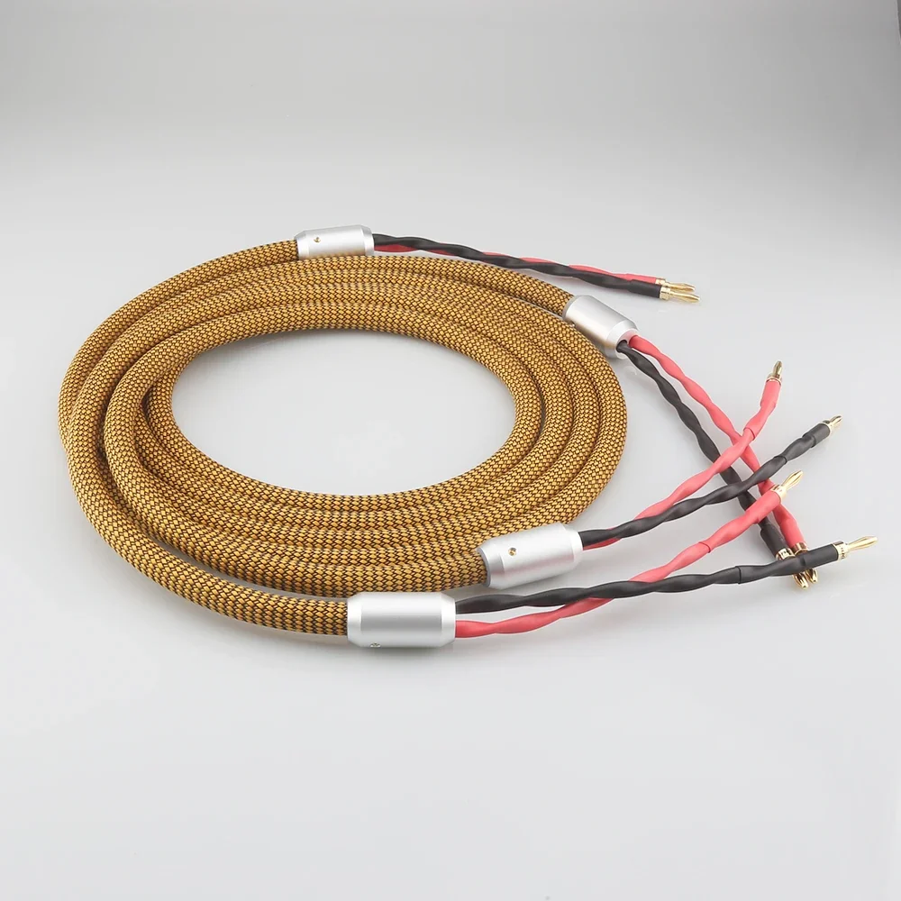 Audiocrast AS180 Pair Audio Speaker Cable with Banana Plug Audio/Video Connection High-Quality Sound Transmission