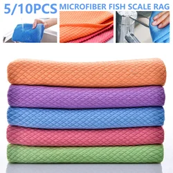 5/10Pcs 30x40cm Microfibre Cleaning Cloths Reusable Lint Free Absorbent Towels Wash Dishes for Glass Tableware Window Articles