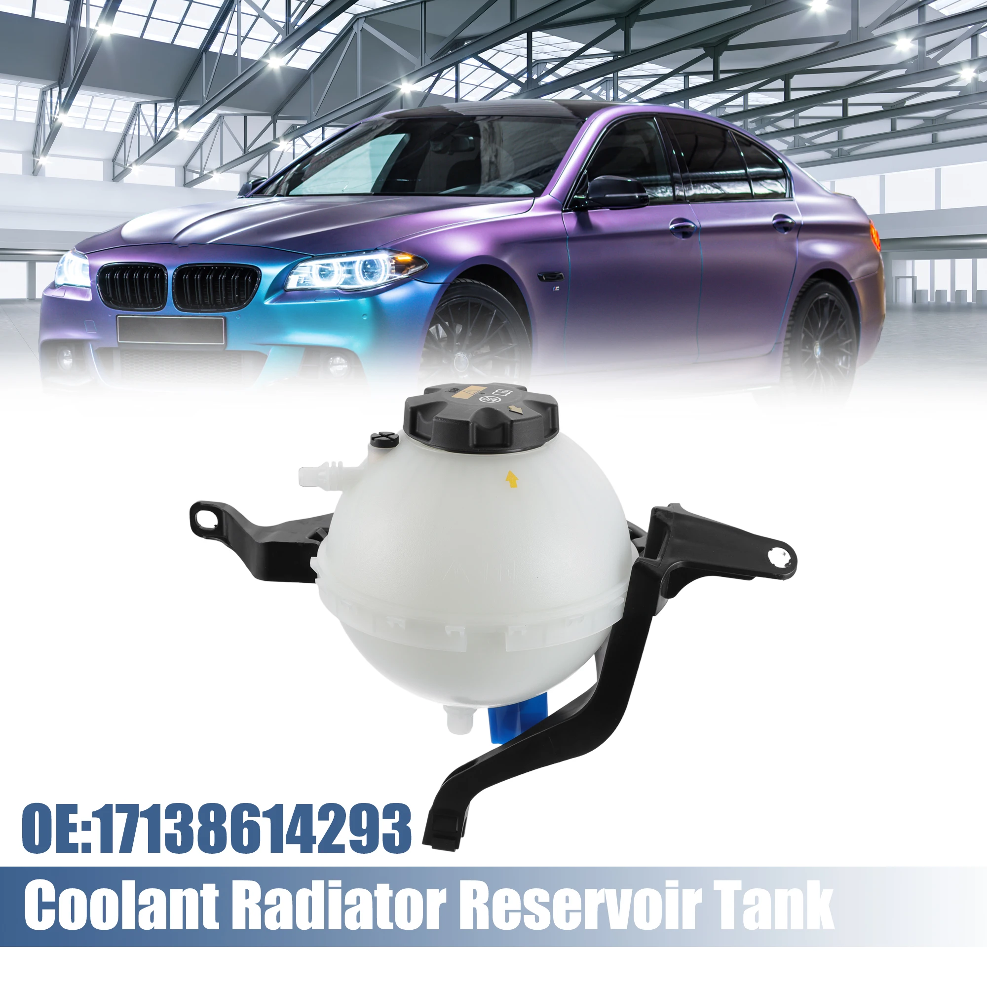 

UXCELL Coolant Radiator Reservoir Tank 17137619189 Coolant Overflow Expansion Bottle with Cap for BMW 5 Series F10 F11 528i