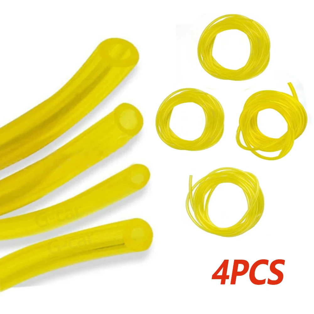 4Pcs Set Petrol Fuel Pipe Line Hose Yellow For String Trimmer Chainsaw Saw Blower Grass Cutter Brushcutter Hoses Tools