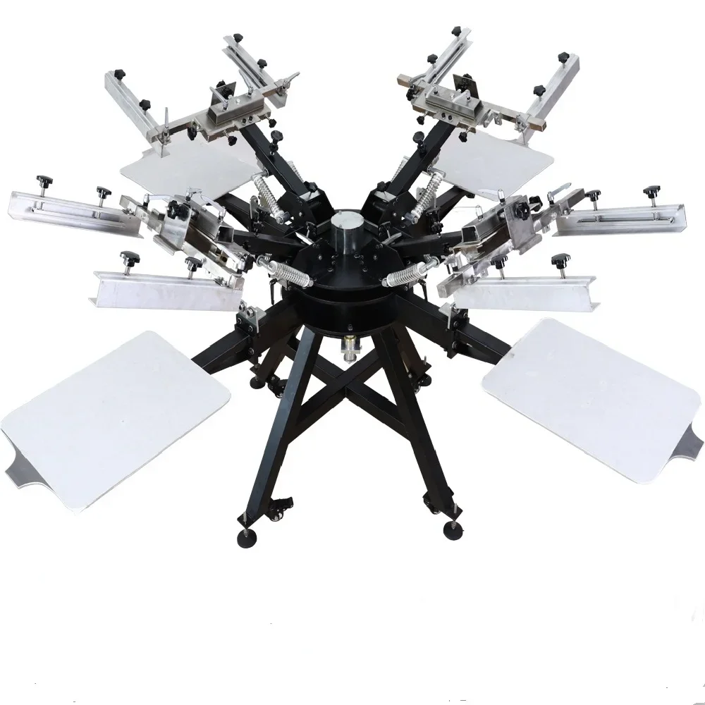 NS404-HD 4 Color 4 Station T Shirt Screen Printing Machine Silk Screen Press