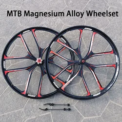 MTB Disc Brake 27.5 Inch 26 Inch Magnesium Alloy 10 Spokes Wheelset Mountain Bike Cassette Hub Wheel Rim Bicycle