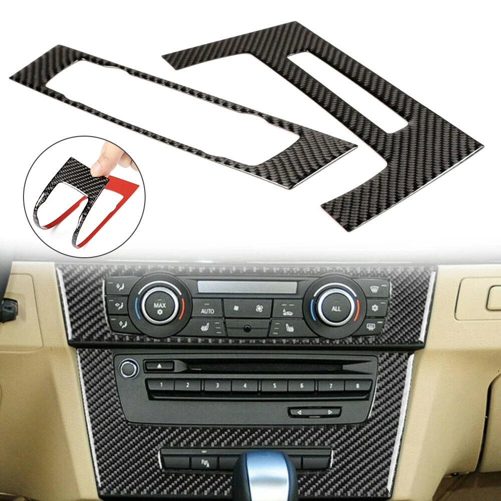 Decoración Interior de Coche de fibra de carbono Para Bmw E90, E92, E93, consola central, CD, Panel AC, pegatina, cubierta embellecedora, Accesorios Para El Coche