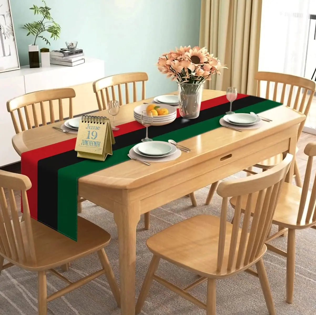 Juneteenth Linen Table Runner Black History Month Decoration Celebration Party Rustic Kitchen Dining Table Runner Home Decor