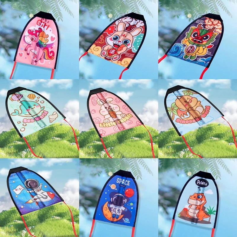 

Free Shipping 10p Ejector toys outdoor toys flying kites for children kites string line fun toys games for children outside wind