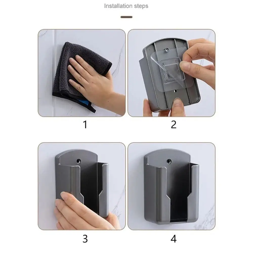 New Universal Remote Control Holder No Punching Required Air Conditioning TV Storage Box Wall Mounted Adhesive Rack Shelf view 6
