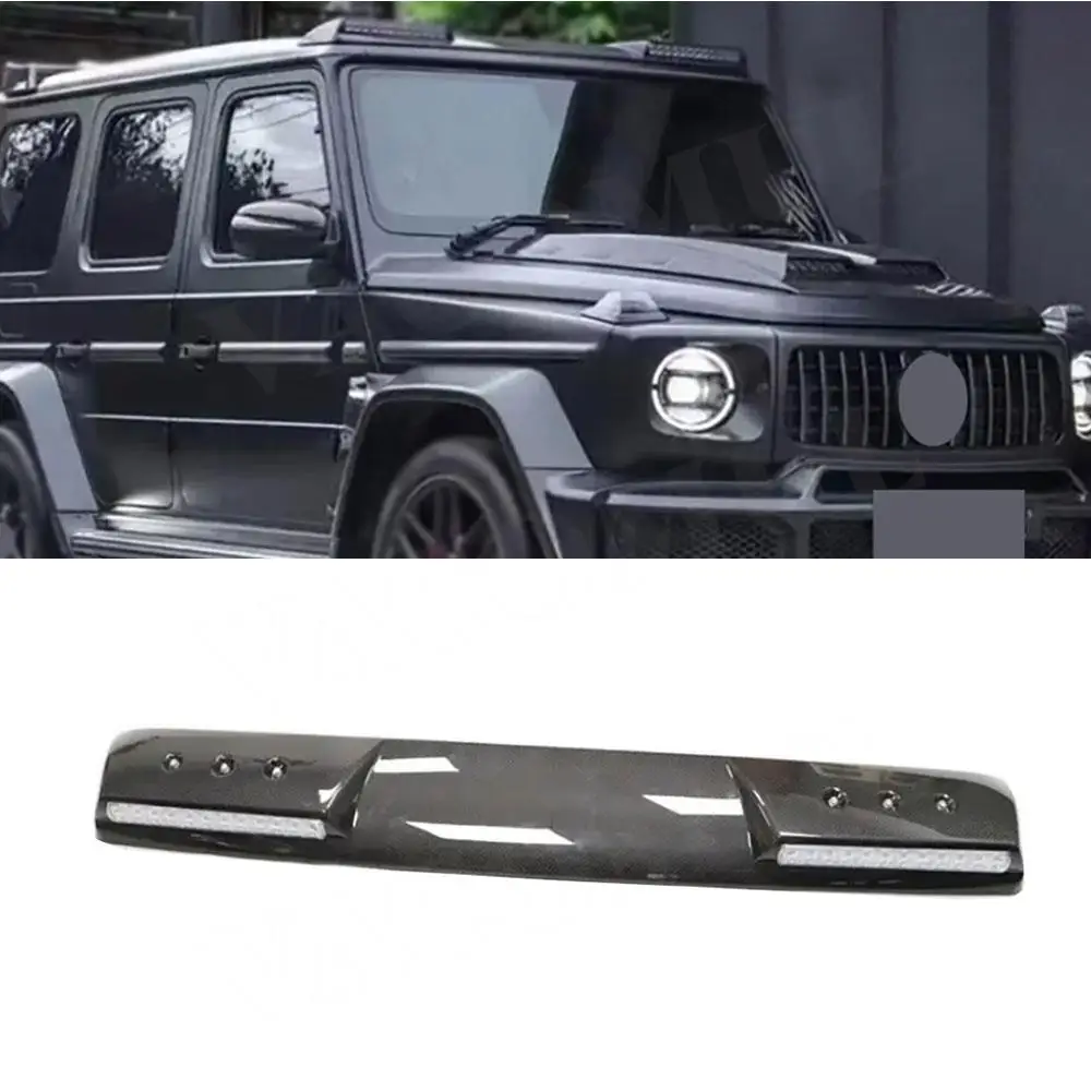 

VACOMUL Carbon Fiber Front Roof Wing Lip Spoiler With 2 LED Lamp FRP For Mercedes Benz W464 W463 G350 G400 G500 G63 G65 19-22