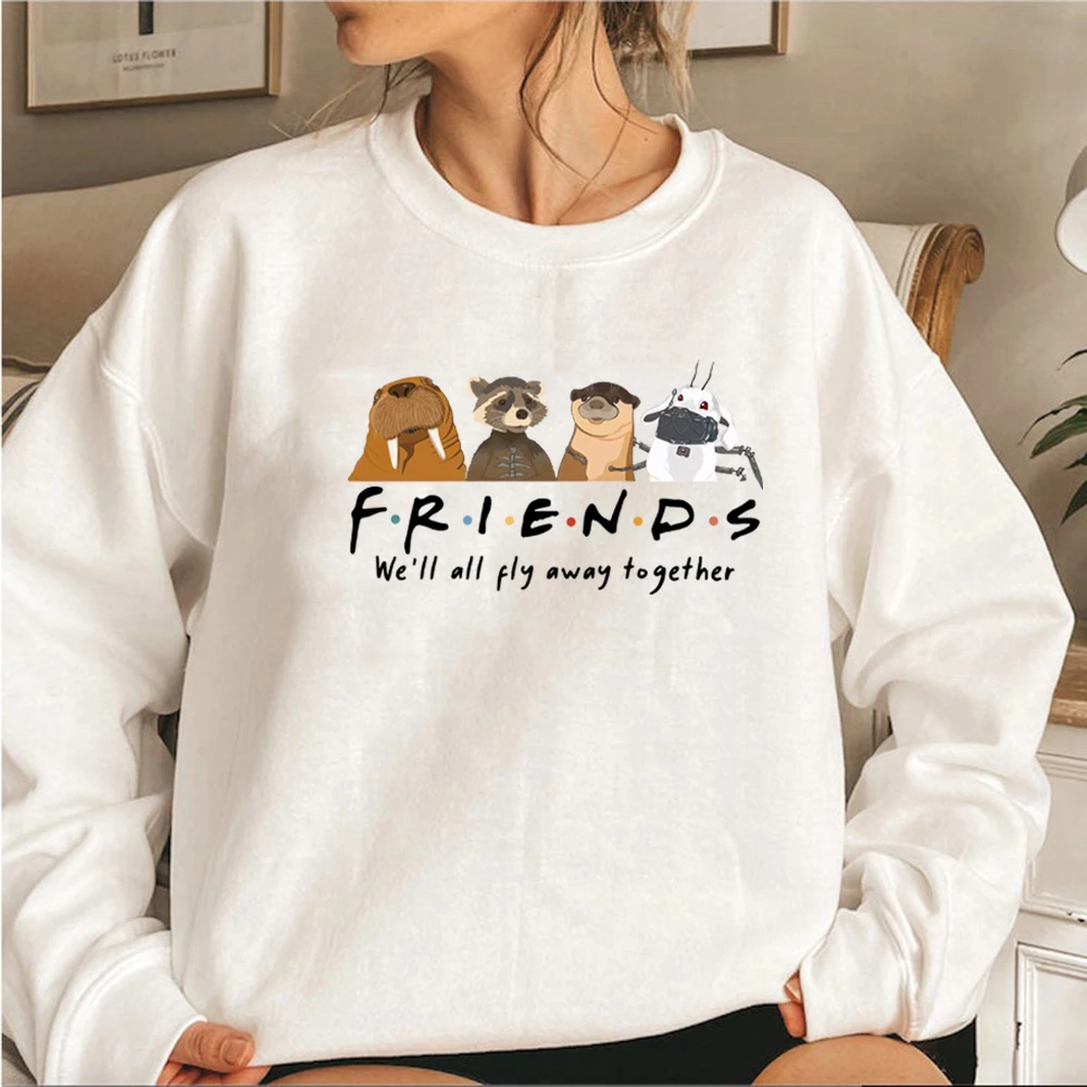 

Rocket and Friends Sweatshirt We'll Fly Away Together Hoodie GotG3 Inspired Pullover Tops Lylla Rocket Floor Teefs Sweatshirts