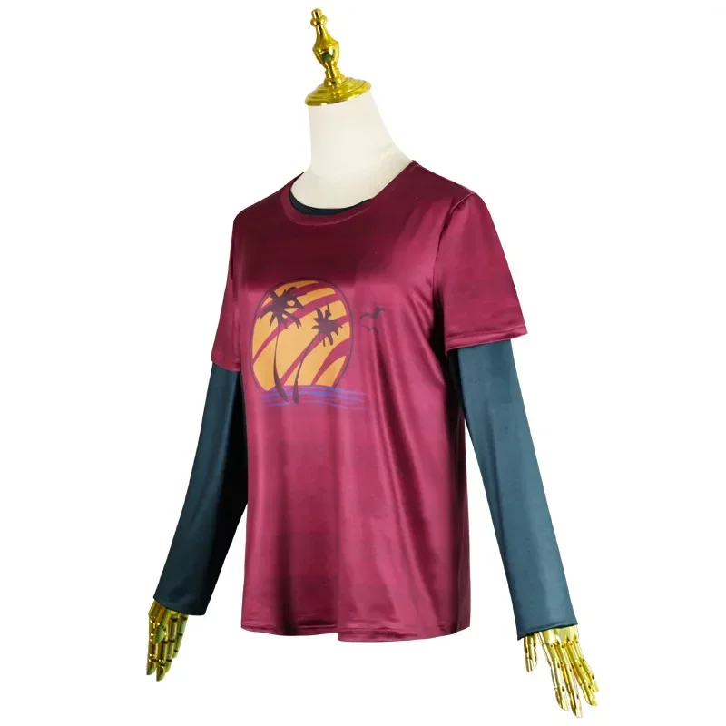 O último de nós ellie cosplay traje camisa azul roupas homem masculino halloween carnaval terno role play topos disfarce mn8