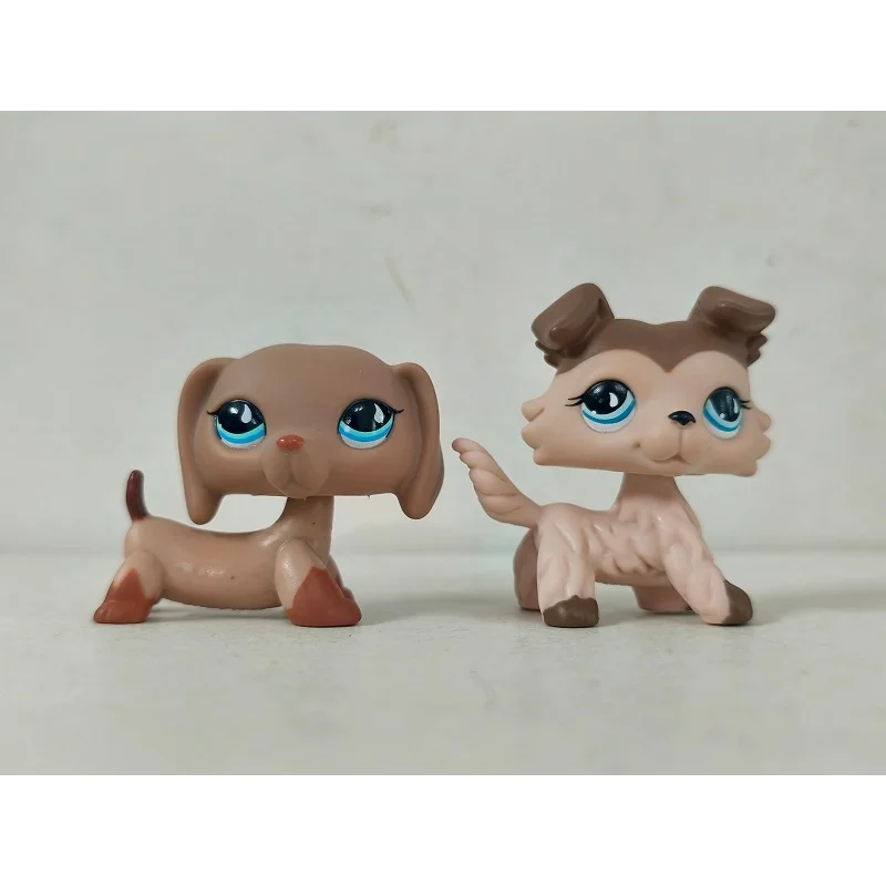 Mini jouet pour animalerie, 2 pièces/lot, chien marron # 518 # 893 figurines d'animaux LPS
