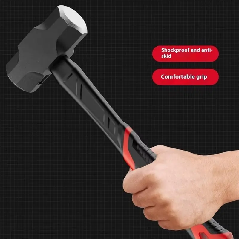 ABUI-Hand Hammer Tool Octagonal Hammer High Carbon Steel Integrated Fitter's Shockproof Hammer