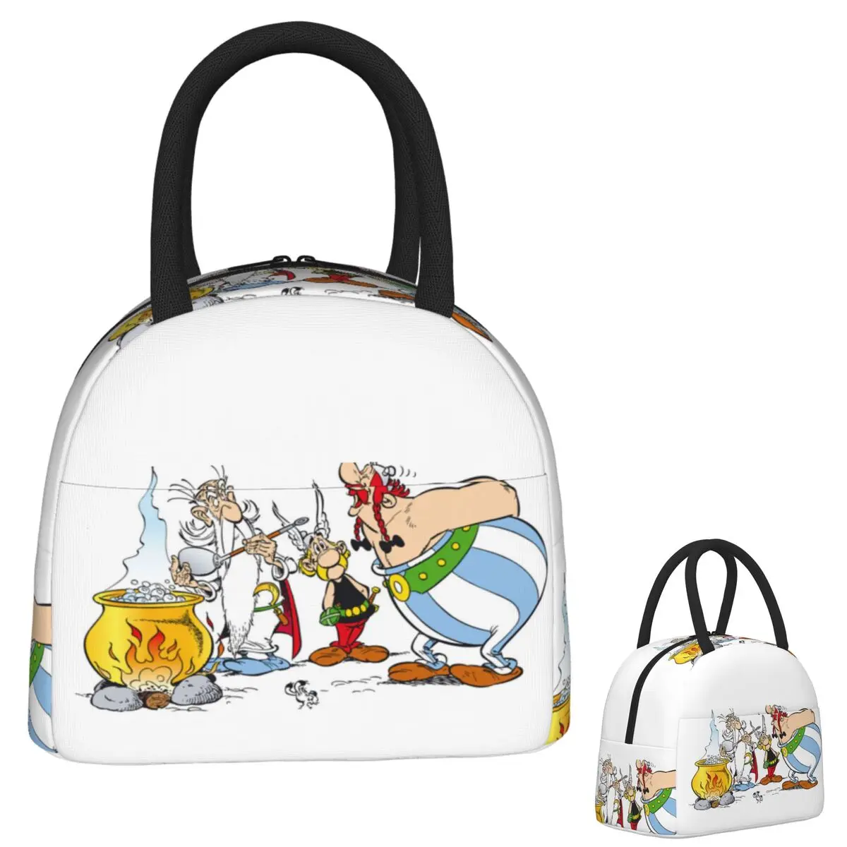 

Asterix And Obelix Dogmatix Lunch Bags Insulated Bento Box Waterproof Lunch Tote Picnic Bags Thermal Bag for Woman Student Work