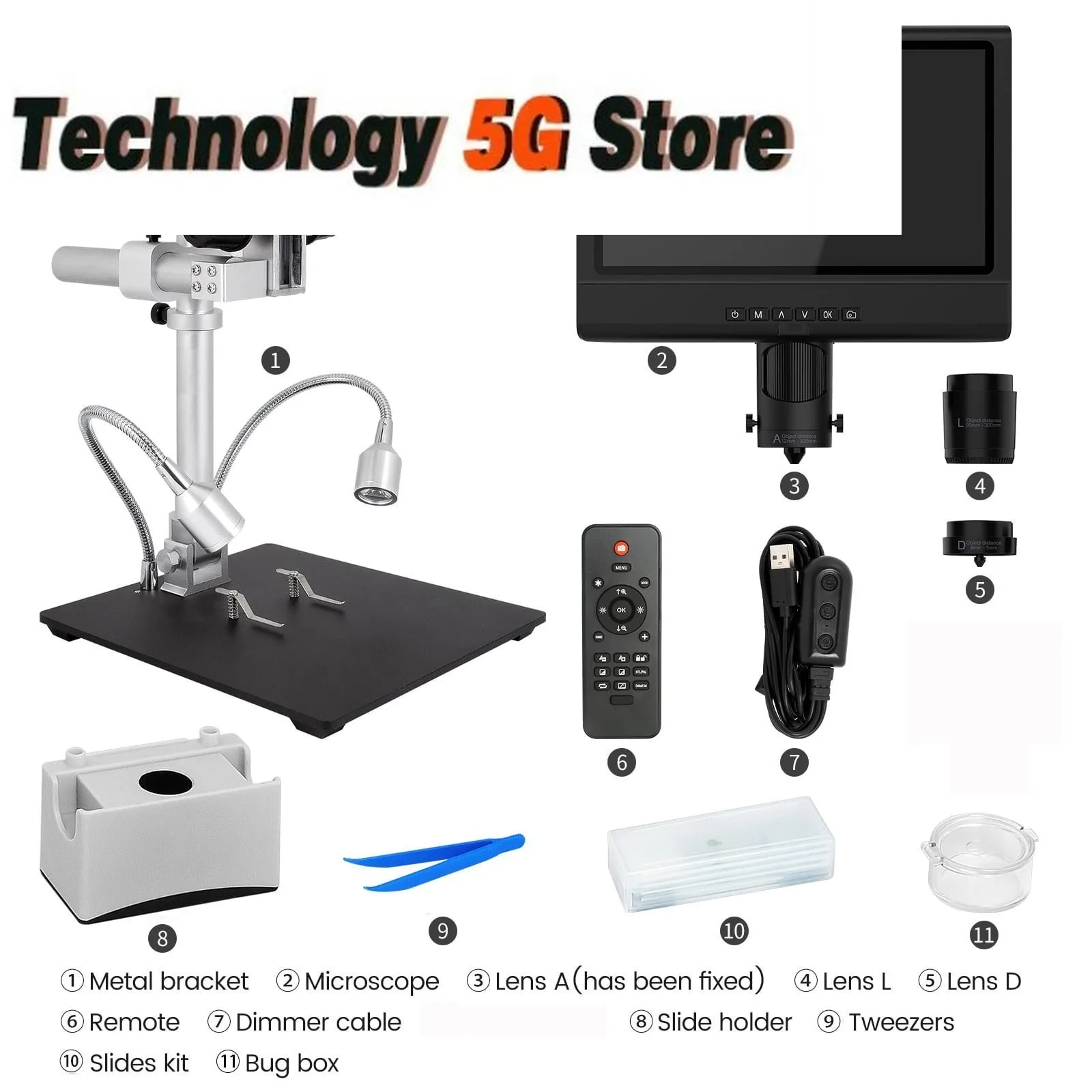 Andonstar AD249-M 10-inch LCD Screen Digital Microscope for Electronics Soldering and Repairing