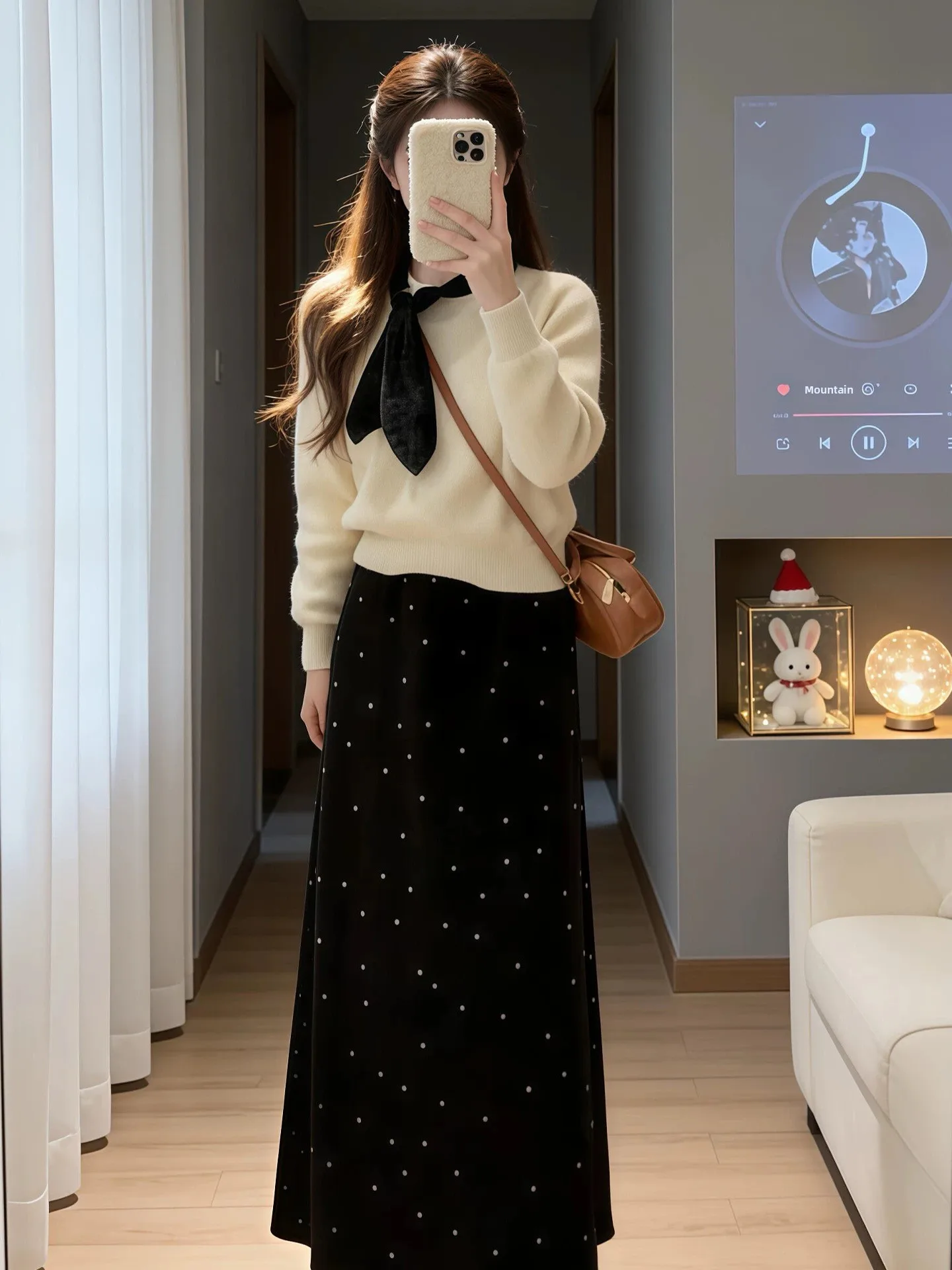 

Korean Style Knitted Sweater Set Women's Autumn Winter Fashion High End Feelings Whole Set Beautiful Knot Design