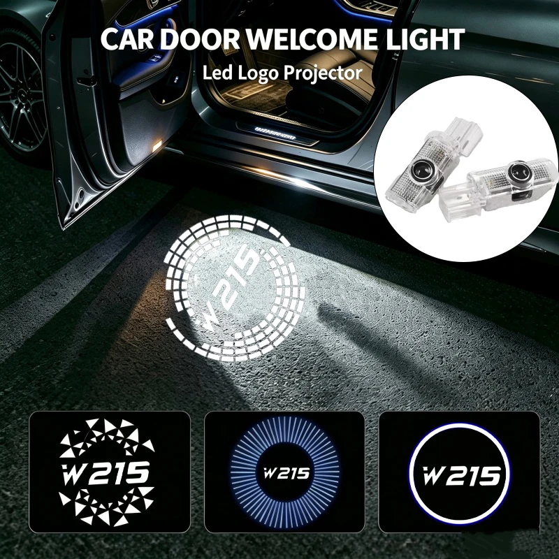 2PCS LED Car Door Welcome Ghost Shadow Courtesy Emblem Projector Lamps for Mercedes Benz R Class W215 2006‑2017 Auto Accessories