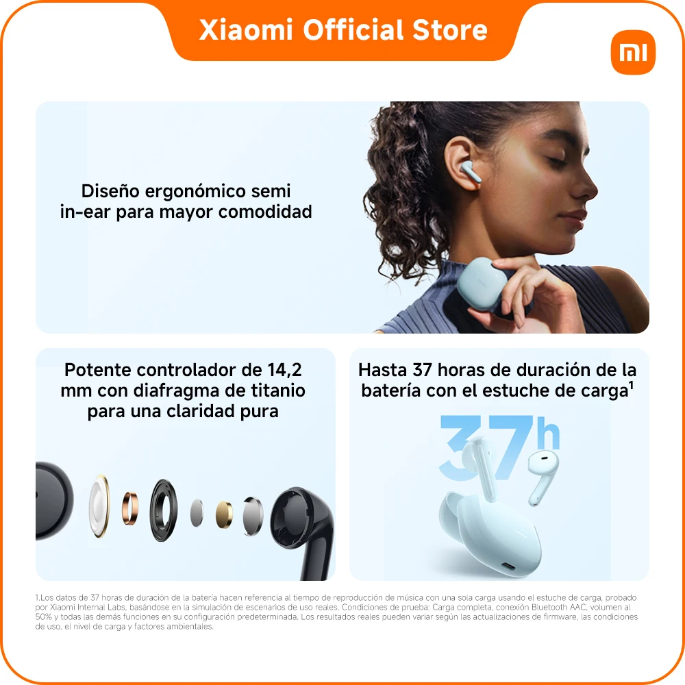 Official | REDMI Buds 8 Active, Tecnología de Reducción de Ruido en Múltiples Ilamadas, Duración de la Batería Mejorada, Curva In-ear Optimizada, Compactos y Cómodos, Potente Controlador de 14,2 mm con Diafragma de Titanio para una Claridad Pura 3