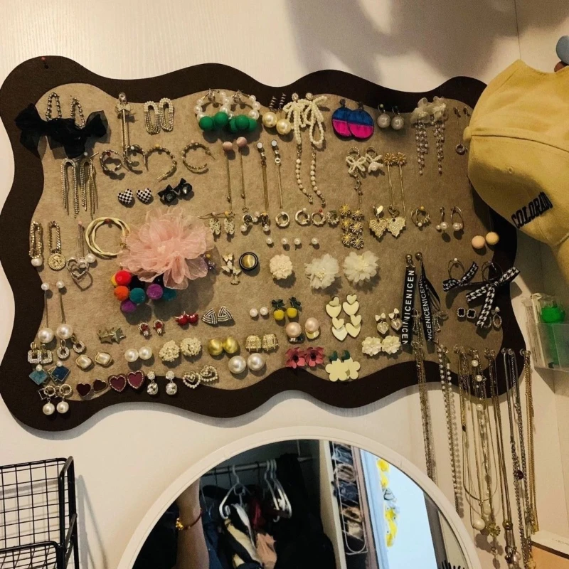 

Spanish Style Felt Board Storage Wall Self-adhesive Stickers Jewelry Earrings Glasses Hat Hairpin Dormitory Bedroom Decoration