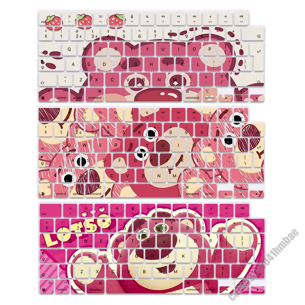 Lotso Bear EU Layout Soft Silicone Keyboard Cover for Macbook pro 14 M1 M2 M3 A2442 A2485 A2779 A2780 Air M3 A2681 A2941 A3113