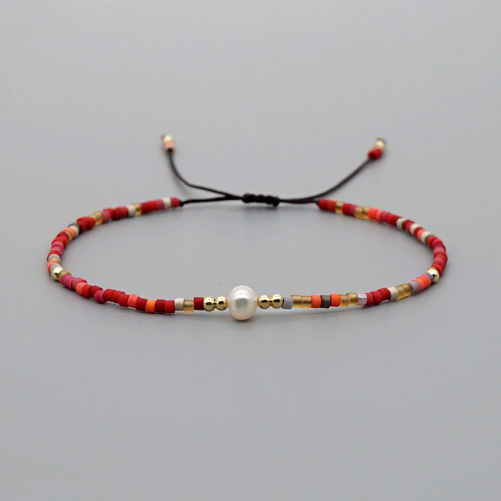 Miyuki-Perlenarmband für Frauen, eleganter, zierlicher Perlenschmuck, Boho-Sommer-Strand, stapelbare Armbänder, Geschenk für Sie – Detail 6