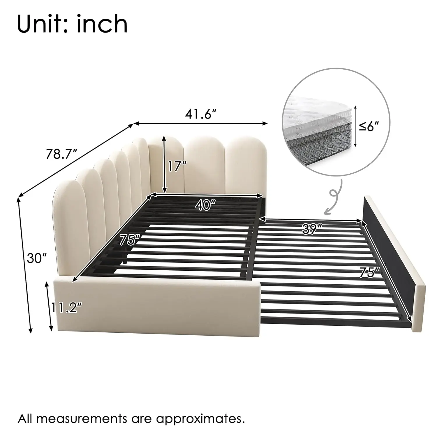 Velvet Twin Daybed Trundle 2