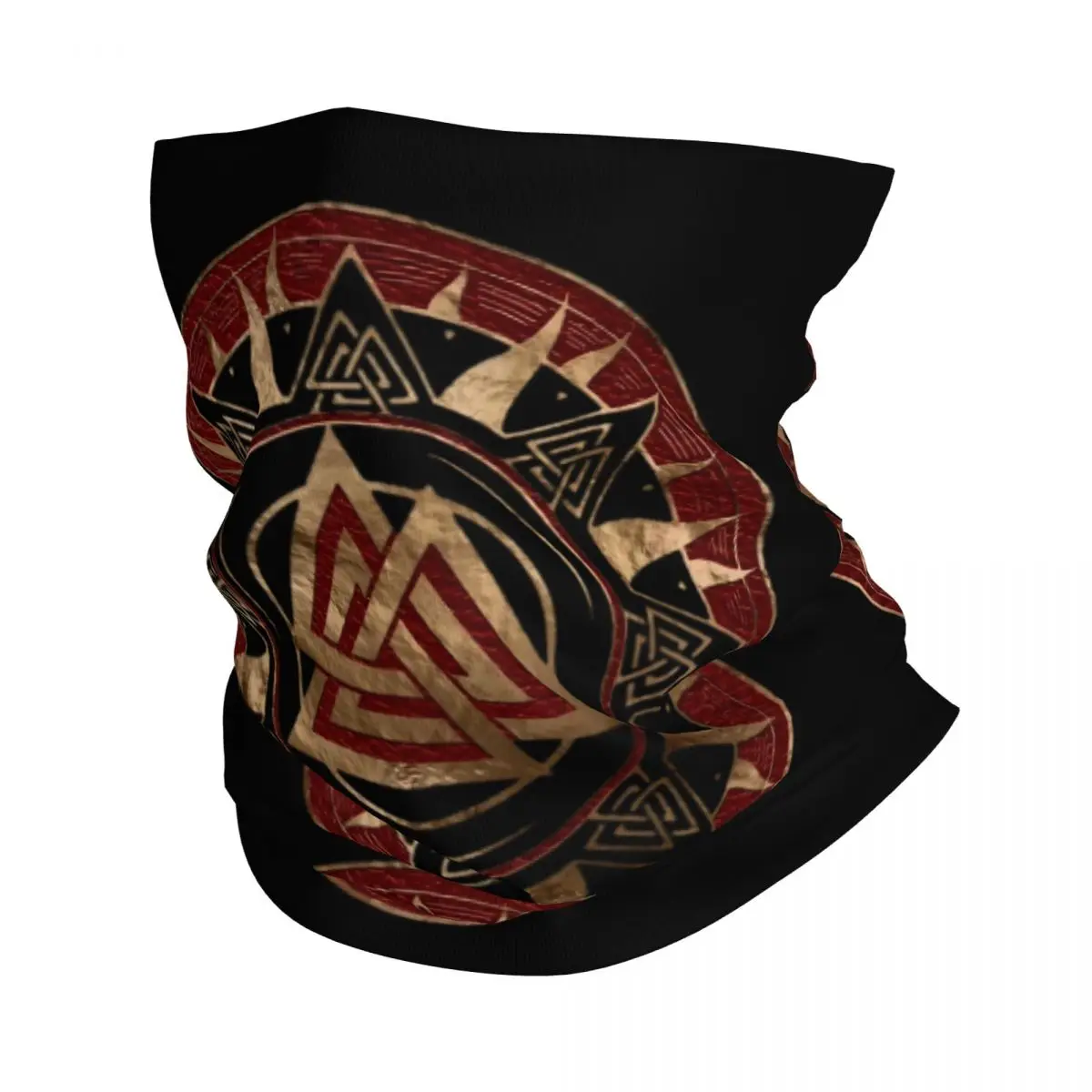 Valknut Symbol Bandana Neck Cover Printed Odin Valhalla Face Scarf Multi-use Headband Hiking for Men Women Adult Breathable