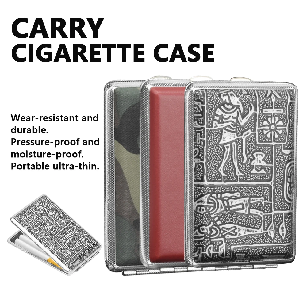 Leather Cigarette Case Cover Man Women Smoking Cigarette Box For Hold 12/14/16/18/20 Cigarettes Sleeve Pocket Cigarettes Pack