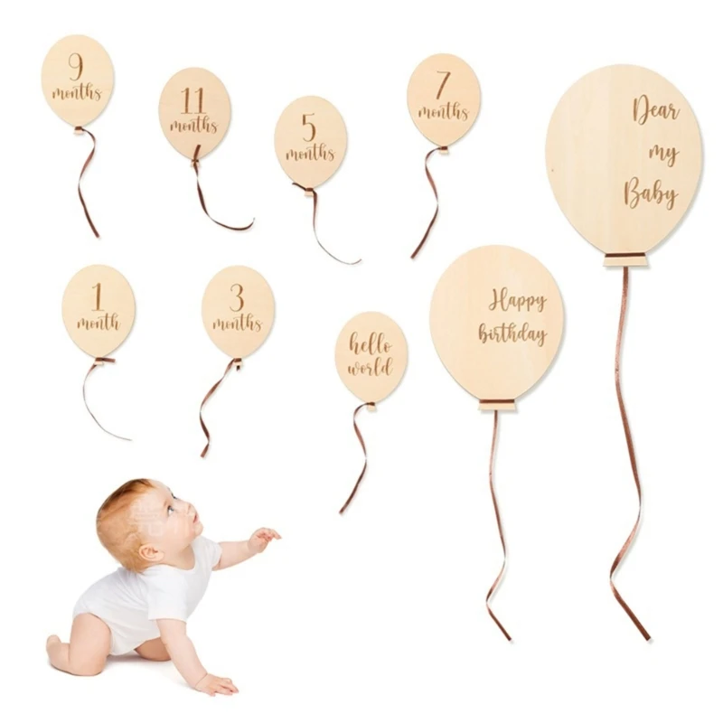 

Balloon Memorial Card Growth Marker Baby Announcement Cards Photo Card