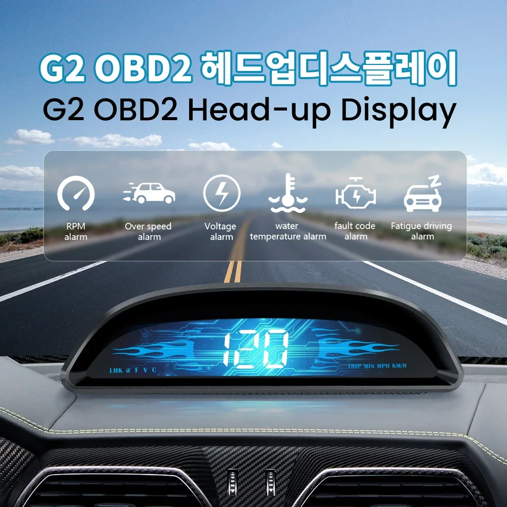 ZUIMI G2 OBD2 HUD GPS HUD Car Heads Up Display Digital Speedometer Alarm Reminder Meter  Electronics Accessories For All Cars