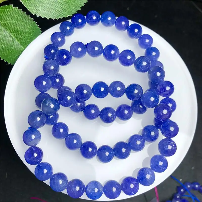 Natural Tanzanite Bracelet Fortune Energy Bangle Mineral String Woman Amulet Jewelry Healing Gift 1pcs  8/9/10/11