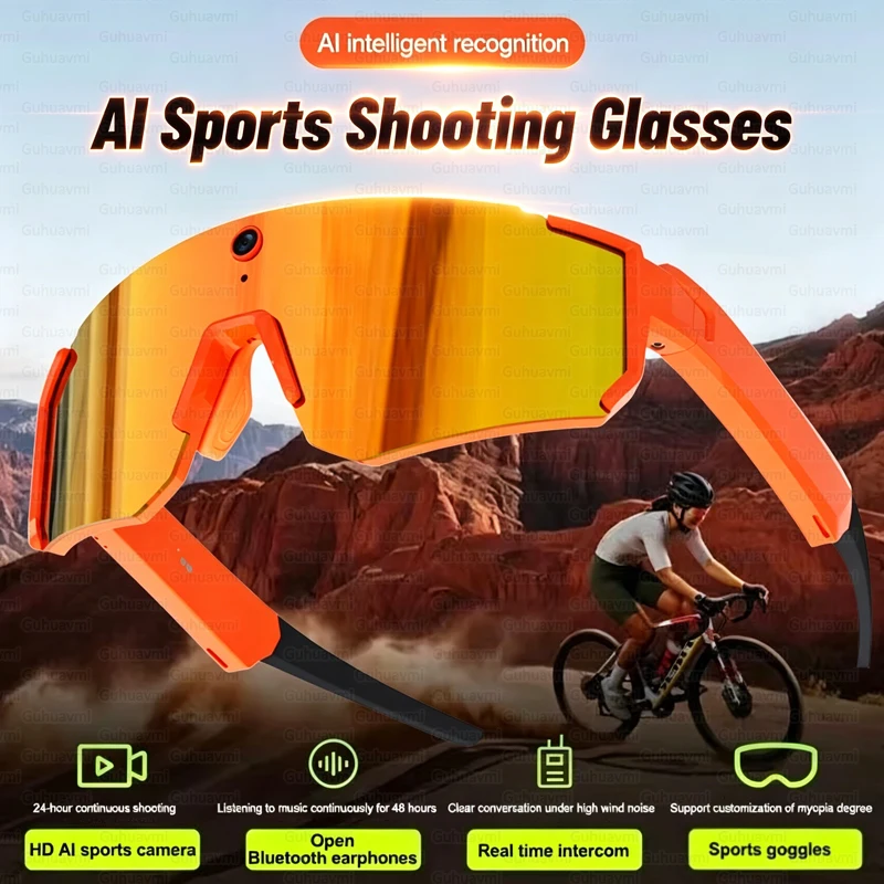 

32MP Anti-Shake AI Smart Sports Camera Glasses 360° Panoramic Sound BT Call AI Voice Interaction Extreme Sport Goggles Men Women