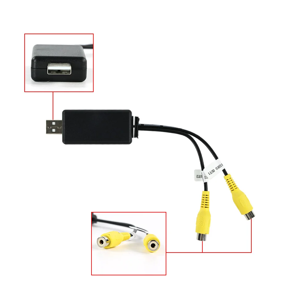 USB to CVBS RCA 비디오 출력 어댑터 박스 HDMI 인터페이스 안드로이드 라디오 차량용 액세서리 모니터 디스플레이 연결
