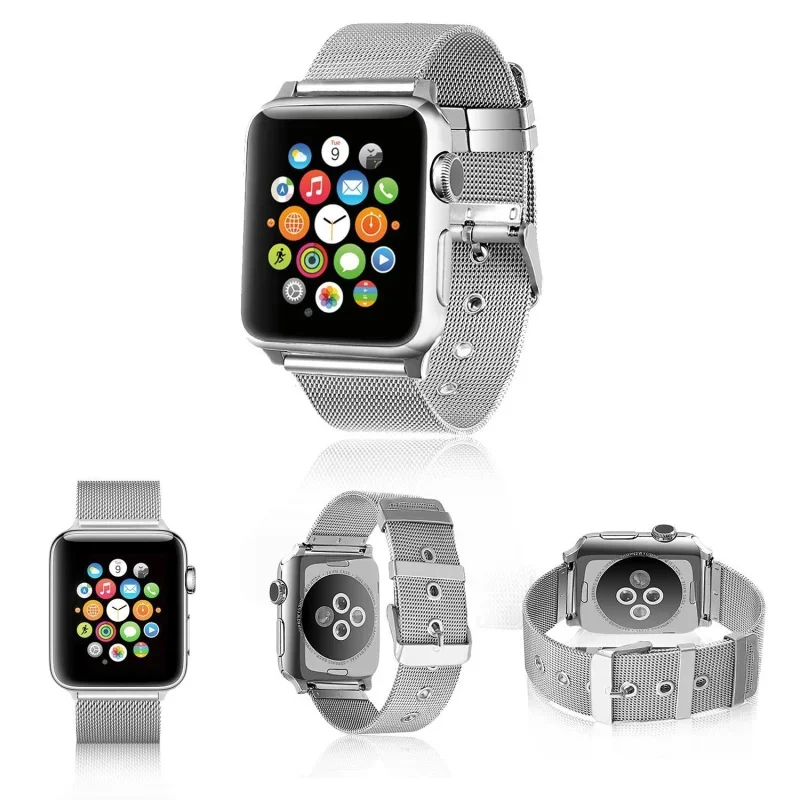 FF-46p 5pcs Stainless Steel Metal Strap For Apple Watch 6 5 4 3 2 Band 38mm42mm Sport Bracelet for iWatch 40mm44mm buckle band