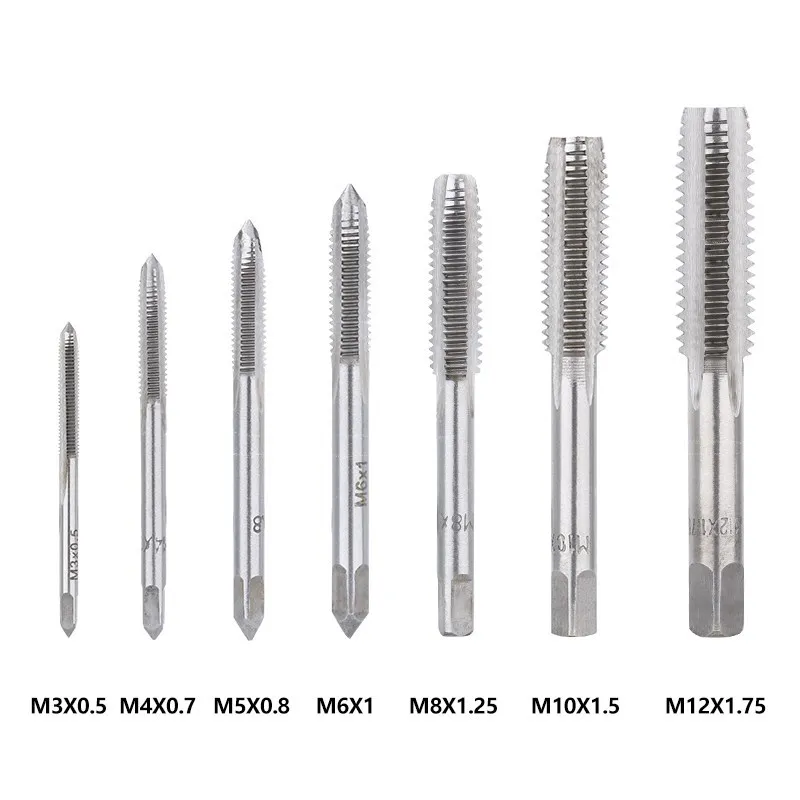 CMCP Hand Tap M3 M3.5 M4 M5 M6 M7 M8 M10 M12 M14 HSS Thread Tap,Metric Screw Tap Drill Hand Threading Tapping Tools