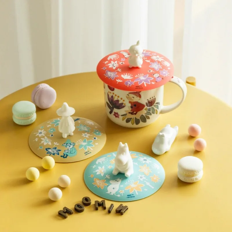 

Hot Cute Anime Moomin Series Silicone Cup Lid Kawaii Cartoon Character Creativity Tea Cup Water Cup Lid Household Goods