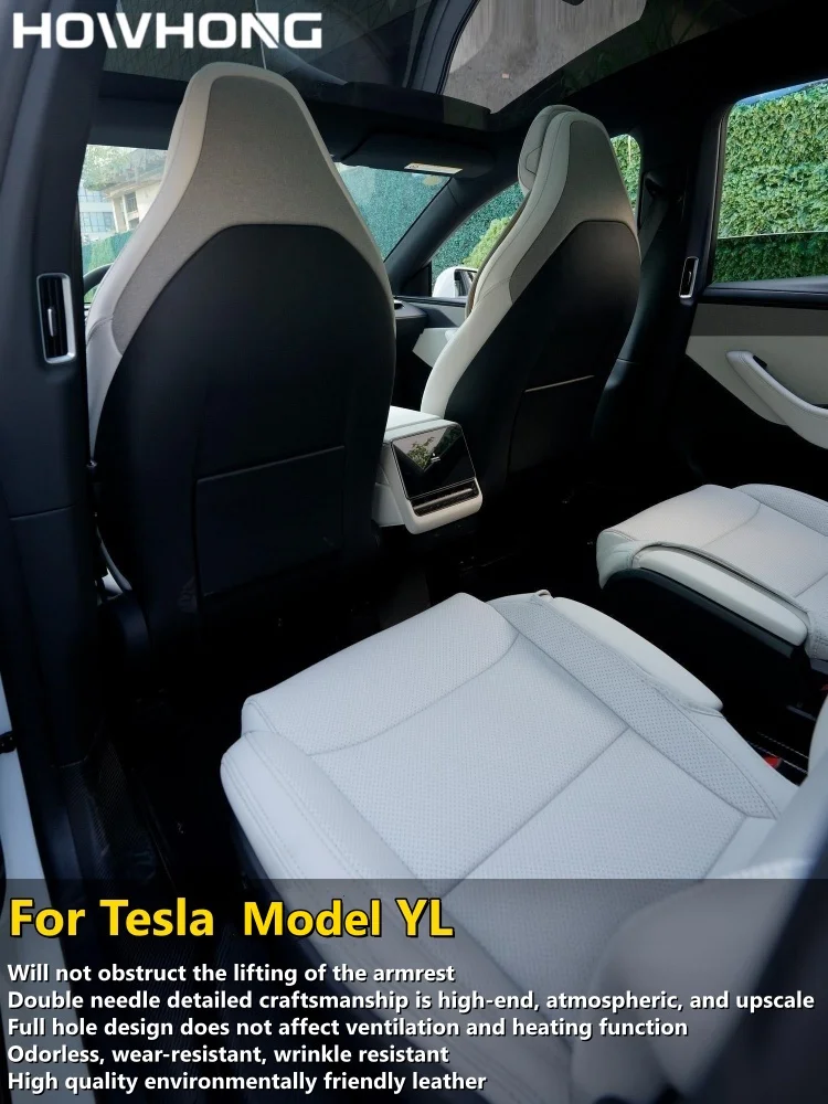 For Tesla Model YL New Car Seats Cover Nappa Leather YL Invisible Seat Cushions Ventilation High Quality Interior Accessories