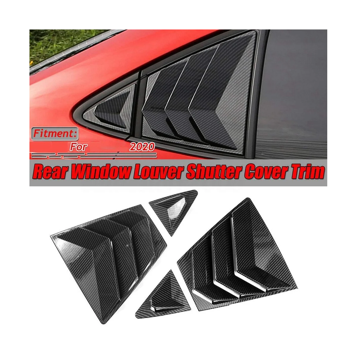 

Rear Triangle Window Shark Cheek Trim Rear Side Glass Louver Car for Toyota Toyota Renegade Corolla