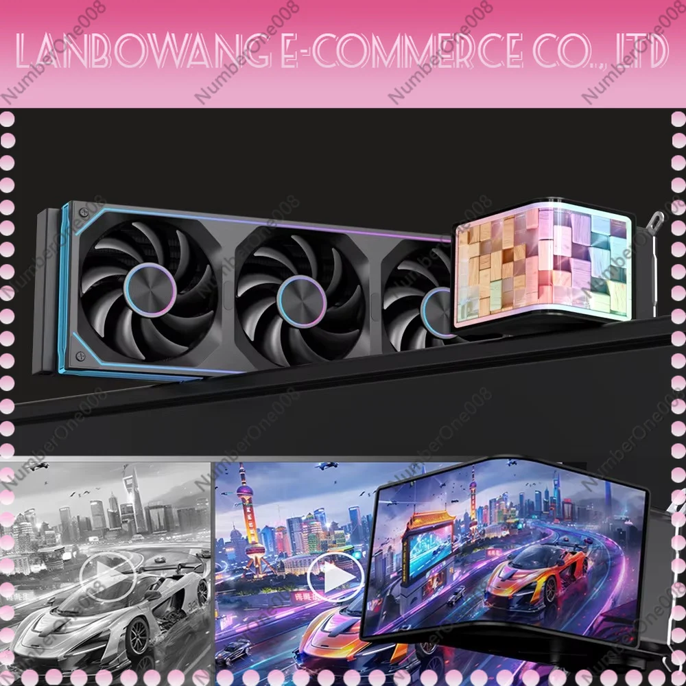 360mm All-in-One Liquid CPU Cooler, PC Case with 6.67'' Curved AMOLED Display for Gaming Computer